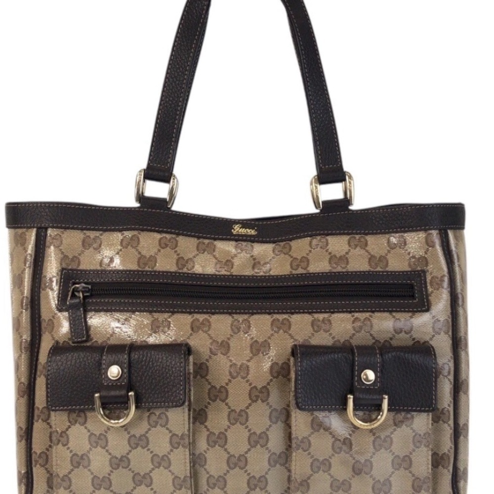 🔥🔥🔥like new Gucci Abbey shoulder bag brown and Black Monogram Tote